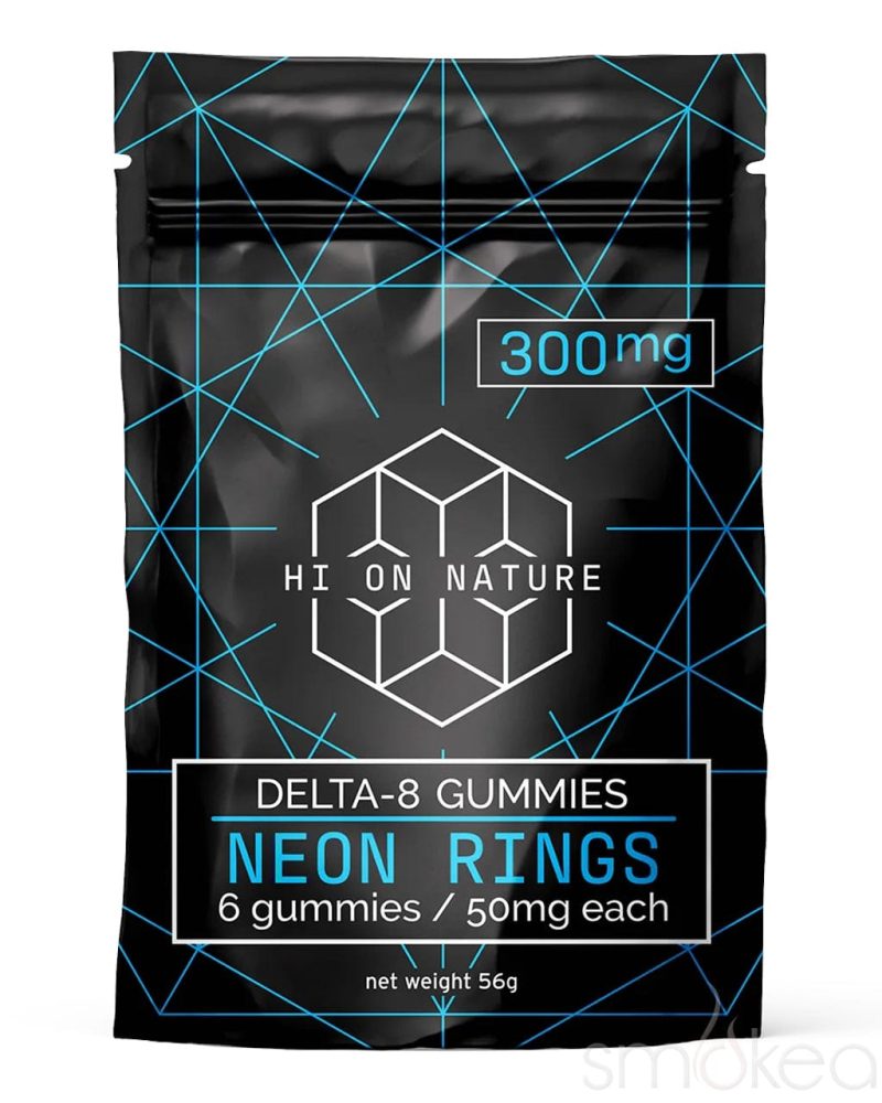 hi on nature 300mg delta 8 neon rings gummies 6 pack 29146889486438