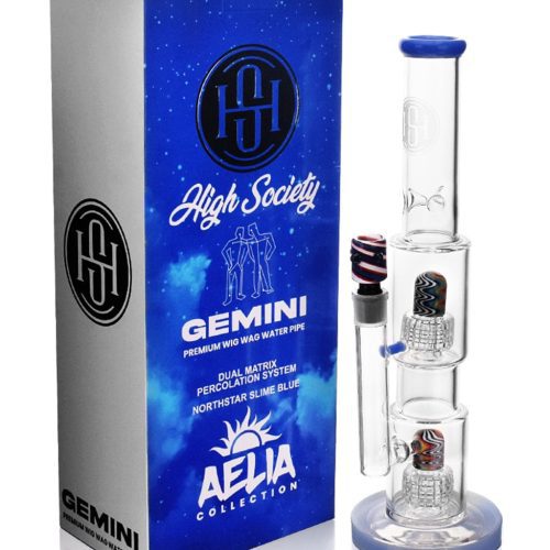 High Society Gemini Bong Blue