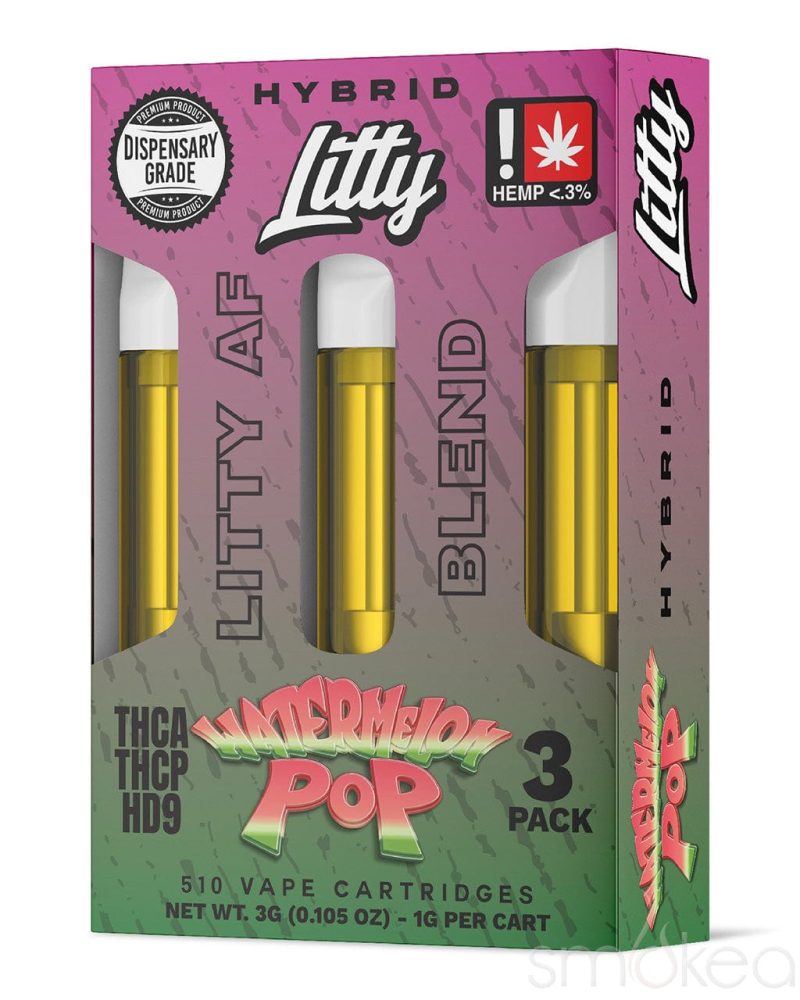 litty af blend vape cartridges watermelon pop 3 pack 31462226067558