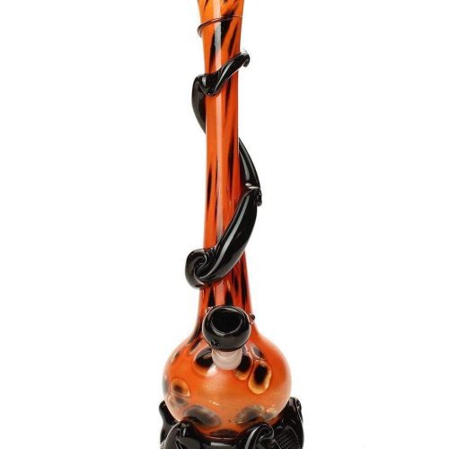 Noble Glass Medium Wrapped Soft Glass Bong Orange/Black