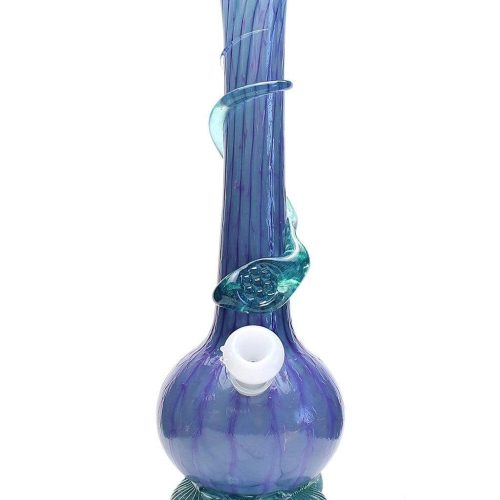 Noble Glass Medium Wrapped Soft Glass Bong Purple/Blue