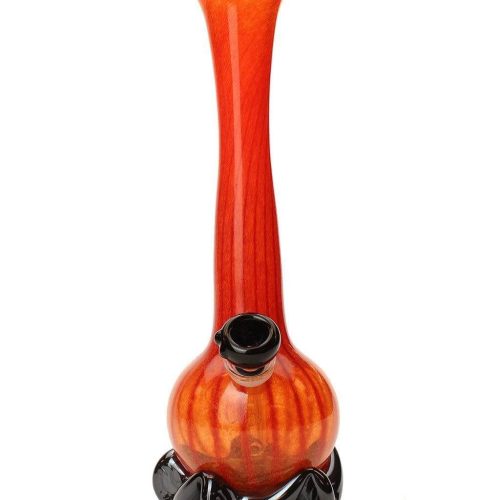 Noble Glass Small Standard Soft Glass Bong Orange/Silver