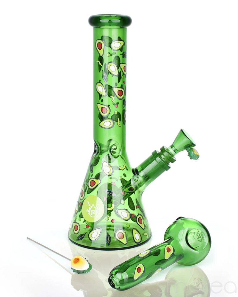 pulsar fruit series avocado gold bong pipe bundle 30992695427174