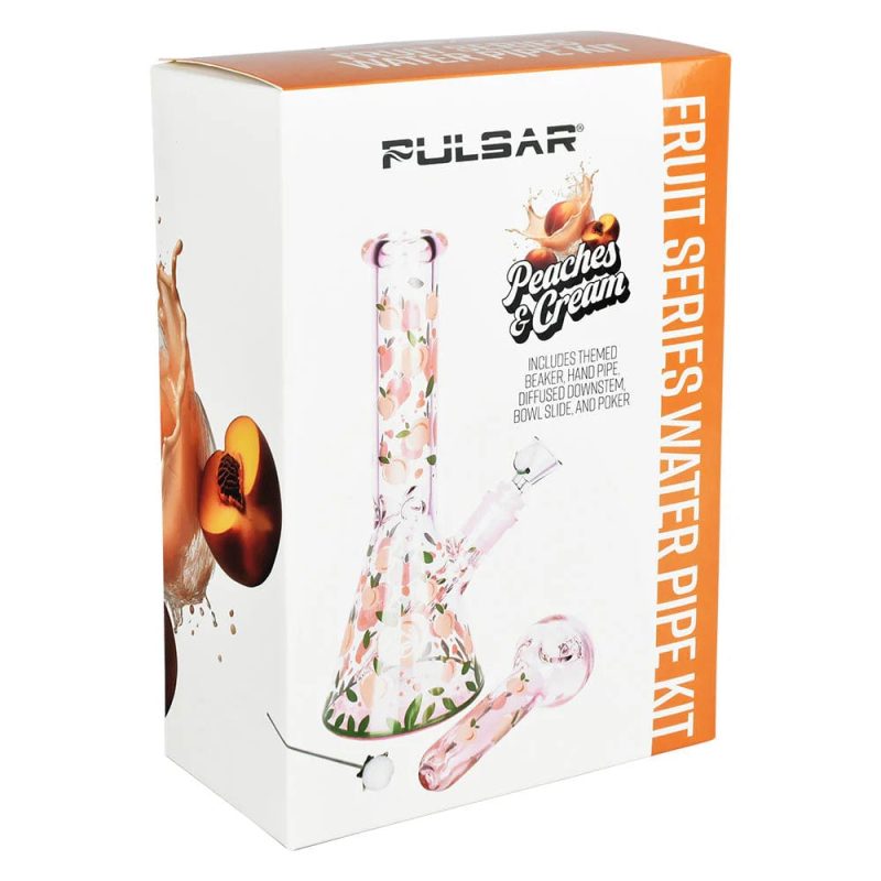 pulsar fruit series peaches cream bong pipe bundle 30992815947878