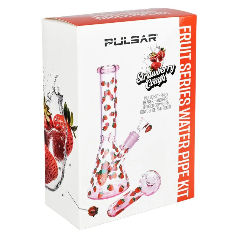 pulsar fruit series strawberry cough bong pipe bundle 30992773120102