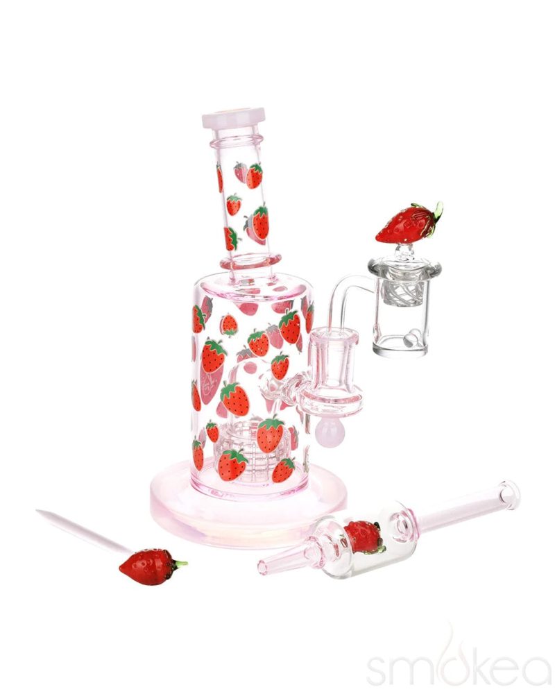 pulsar fruit series strawberry cough rig straw bundle 31324010479718