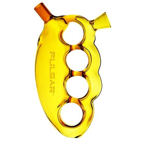 Pulsar Glass Knuckle Bubbler Yellow