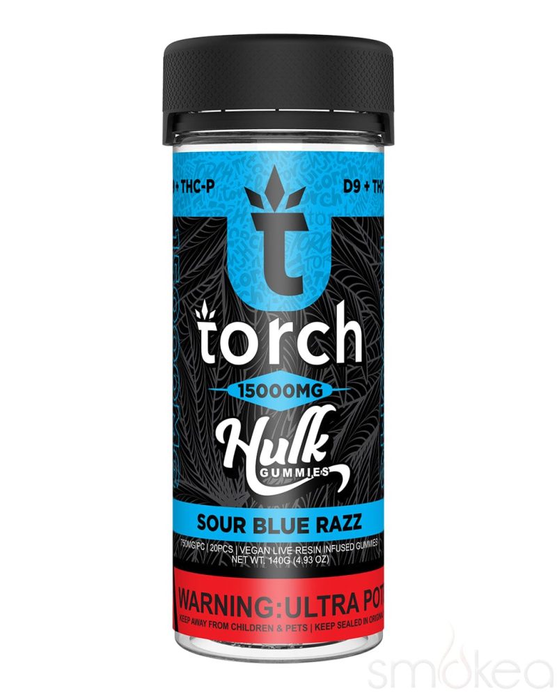 torch 15000mg delta 9 thcp hulk gummies sour blue razz 30973473194086