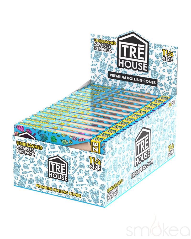 tre house 1 1 4 premium unbleached pre rolled cones 29954348089446