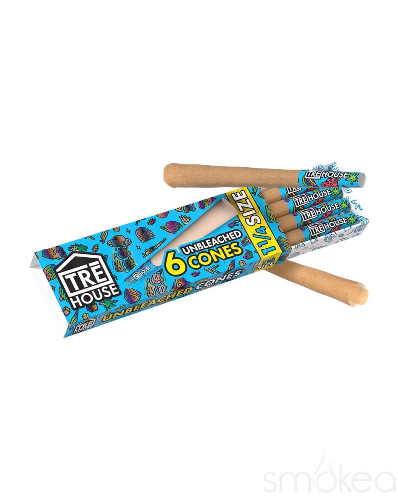 tre house 1 1 4 premium unbleached pre rolled cones 29954348154982