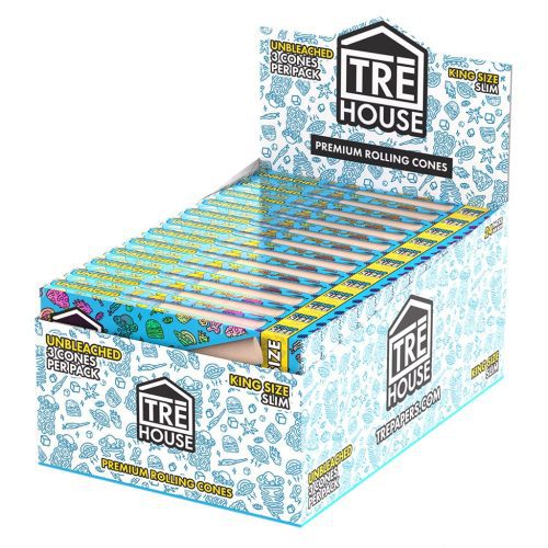 tre house king size slim premium unbleached pre rolled cones 29954405957734