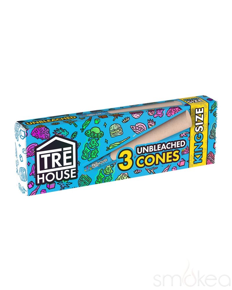 tre house king size slim premium unbleached pre rolled cones 29954405990502